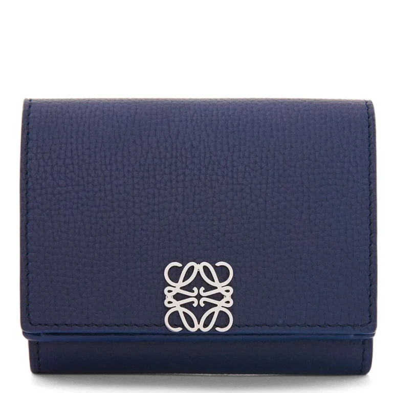 Loewe Anagram Trifold Wallet in Abyss Blue