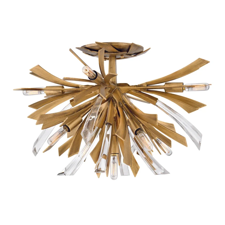 Burnished Gold LED Semi-Flush Mount from the Vida Collection