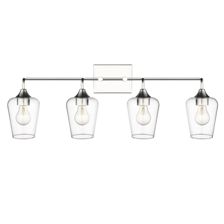 Polished Nickel Four Light Vanity from the Gladys Collection
