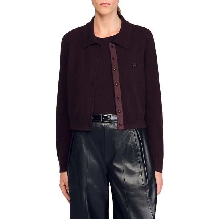 Sandro Wool Blend Cardigan Sweater