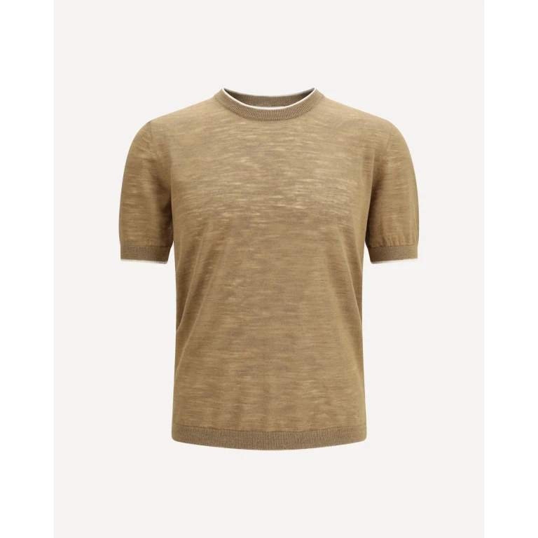 BROOKSFIELD Short-sleeved linen blend Shirt Male 58