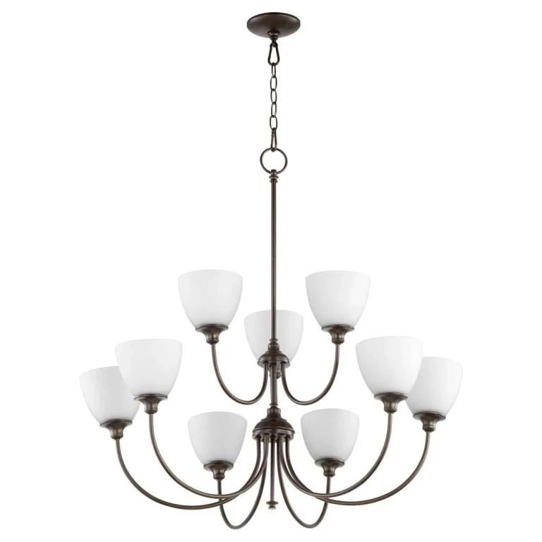 Quorum Celeste 9-Light 34" Transitional Chandelier in Oiled Bronze