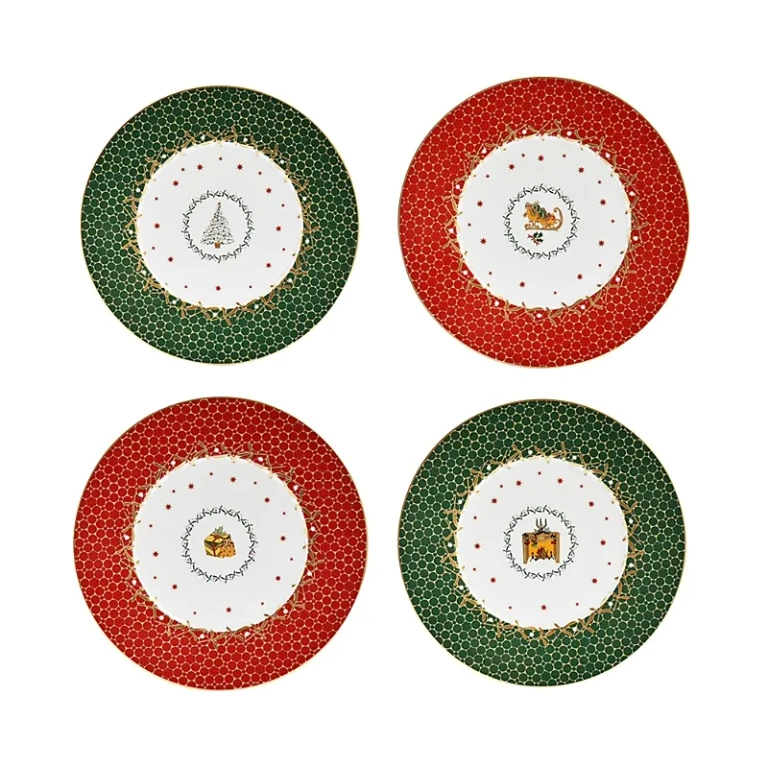 Bernardaud Noel Salad Plates, Set of 4
