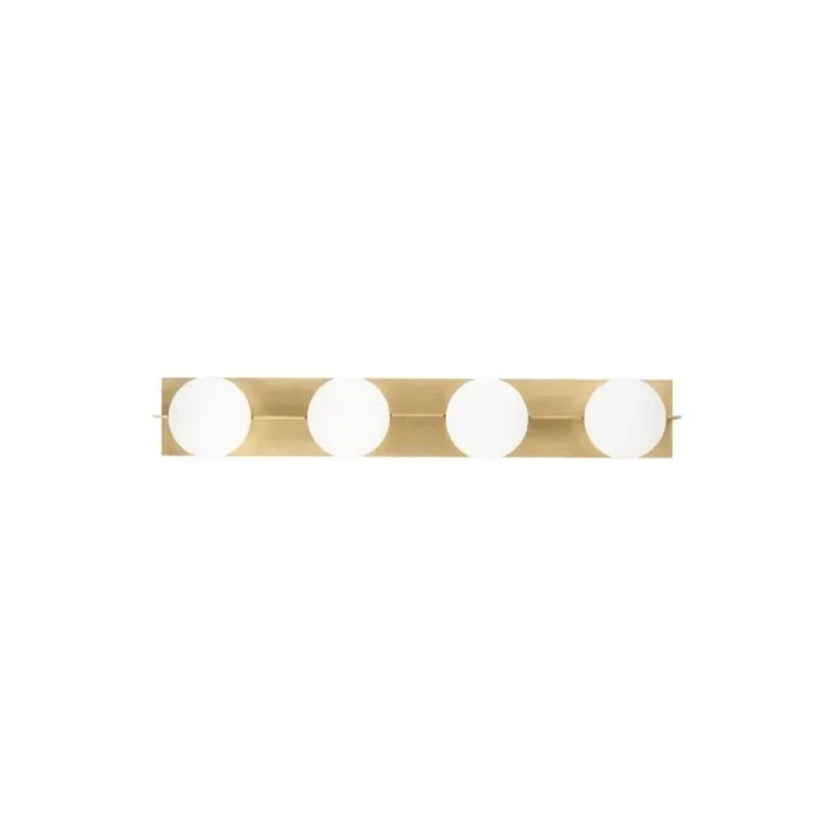 Natural Brass Four Light Bath Vanity from the Orbel Collection