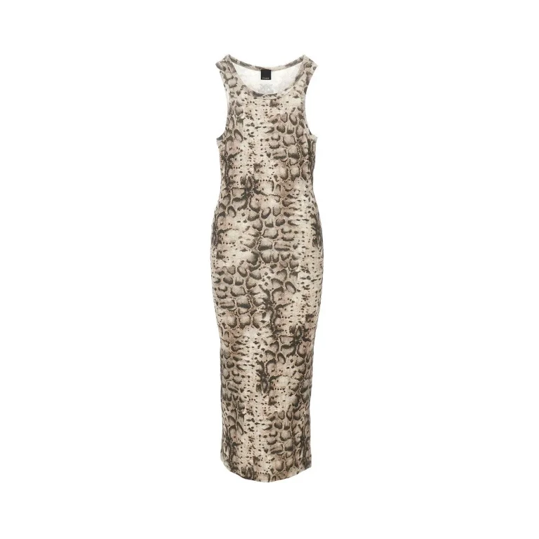 PINKO Animalier print ribbed dress Woman XS