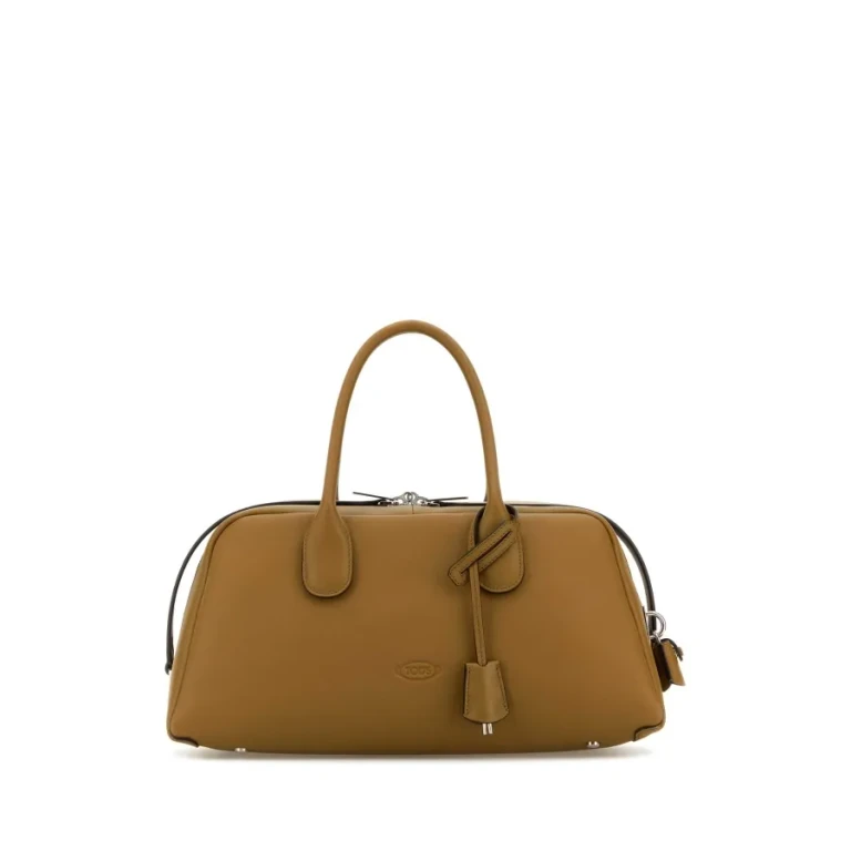Tods Khaki Leather Medium Darsena Handbag