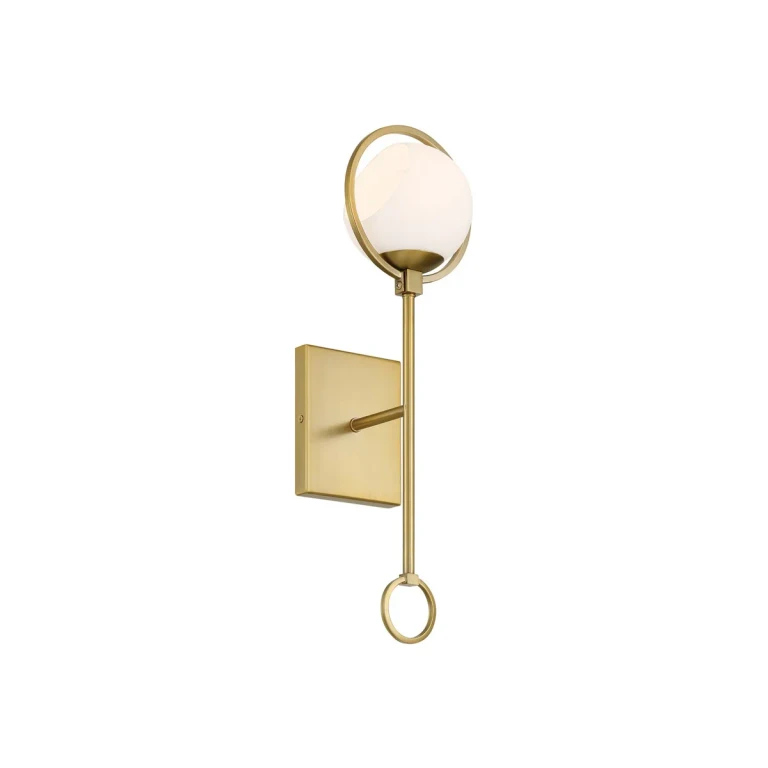 Brushed Gold One Light Wall Sconce from the Teatro Collection