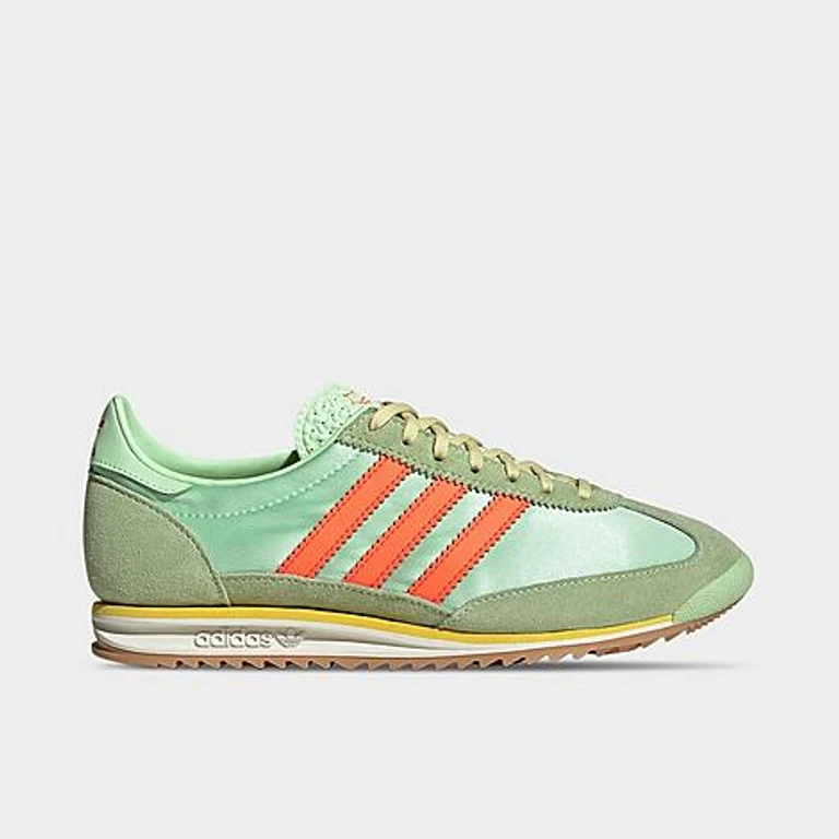 adidas Women's Originals SL 72 OG Casual Shoes in Semi Green Spark/Solar Orange/Off White Size: 5.0