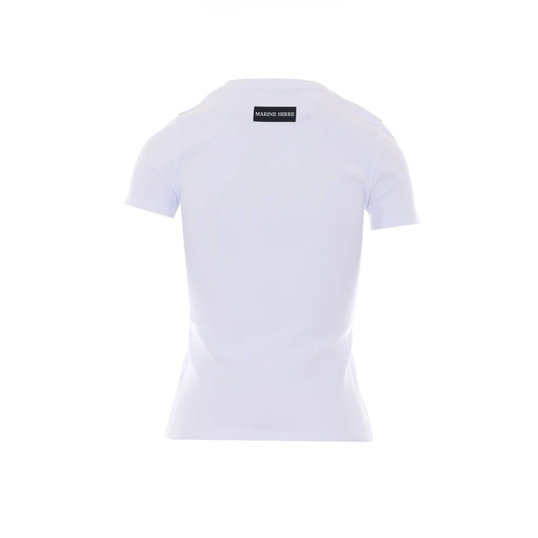 Marine Serre T-Shirts And Polos Bianco Organic Cotton - Women