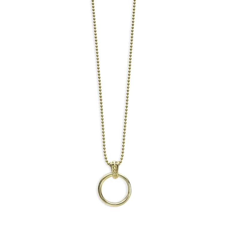 Lagos 18K Gold Meridian Circle Pendant Necklace, 18