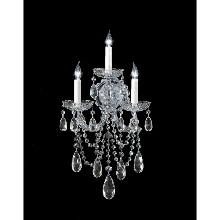 Maria Theresa 3-Light 22" Wall Sconce in Polished Chrome with Clear Spectra Crystals
