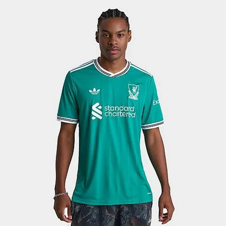 adidas Men's Liverpool FC 25-26 Third Soccer Jersey in Sea Green Size: Small