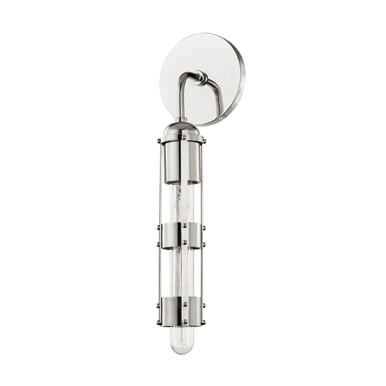 Polished Nickel One Light Wall Sconce from the Violet Collection