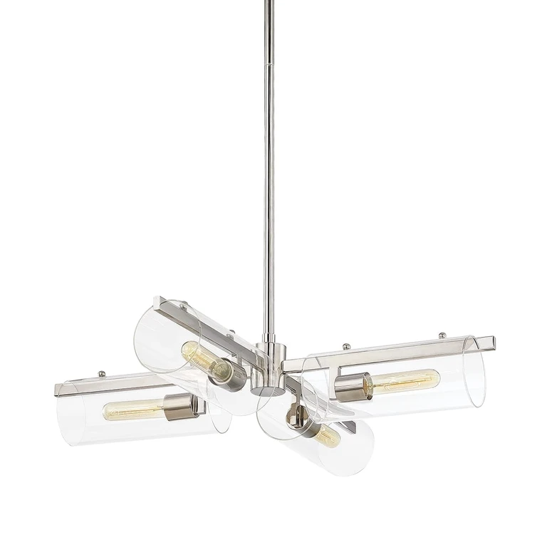 Polished Nickel Four Light Chandelier from the Ariel Collection