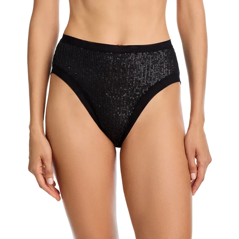 Norma Kamali Racer Sequined Hipster Bottom