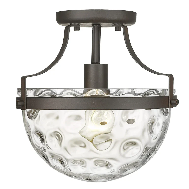 Oil Rubbed Bronze One Light Semi-Flush Mount from the Quinn Collection