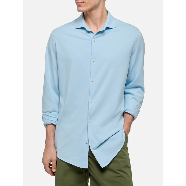 Mc2 Saint Barth Amalfi Light Blue Jersey Shirt Sky - Men