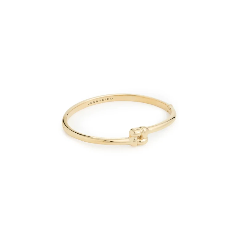 JENNY BIRD Slim Woven Square Bangle Platinum M