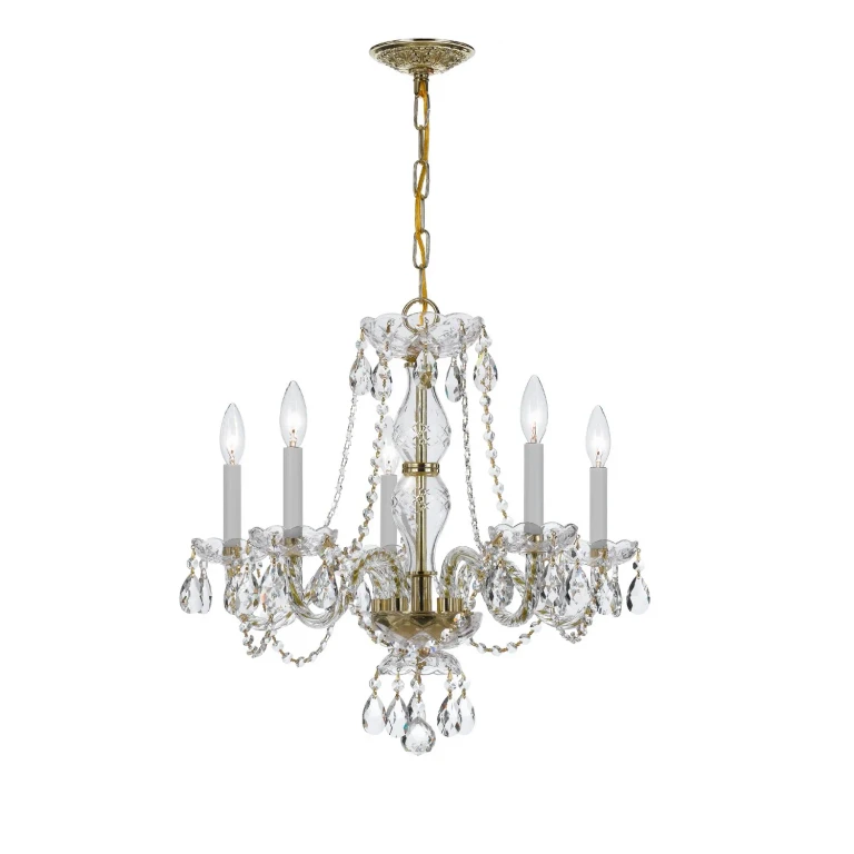 Polished Brass Chandelier from the Traditional Crystal Collection