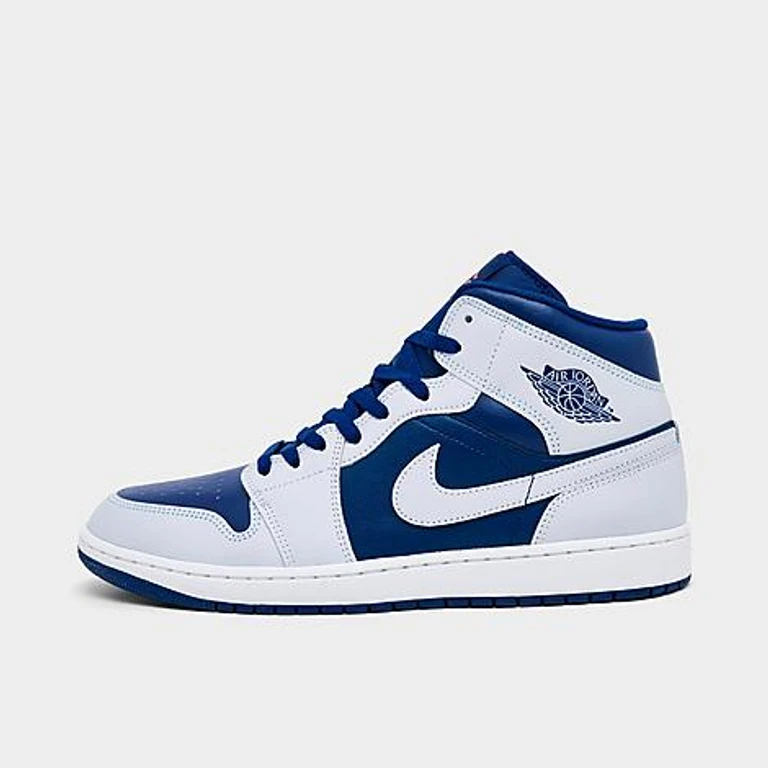 Jordan Men's Air Retro 1 Mid Casual Shoes in Blue Void/Summit White/Hot Lava Size: 7.5