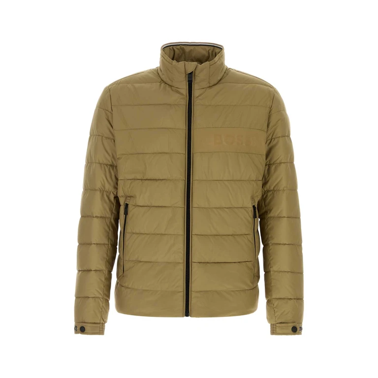 Hugo Boss Khaki Polyester Padded Jacket Darkbeige Piumini - Men