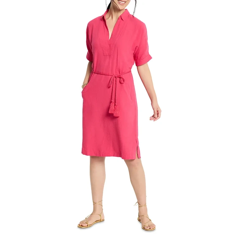 Nic+Zoe Rumba Linen Blend Belted Dress