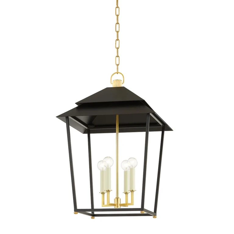 Aged Brass Four Light Lantern from the Natick Collection