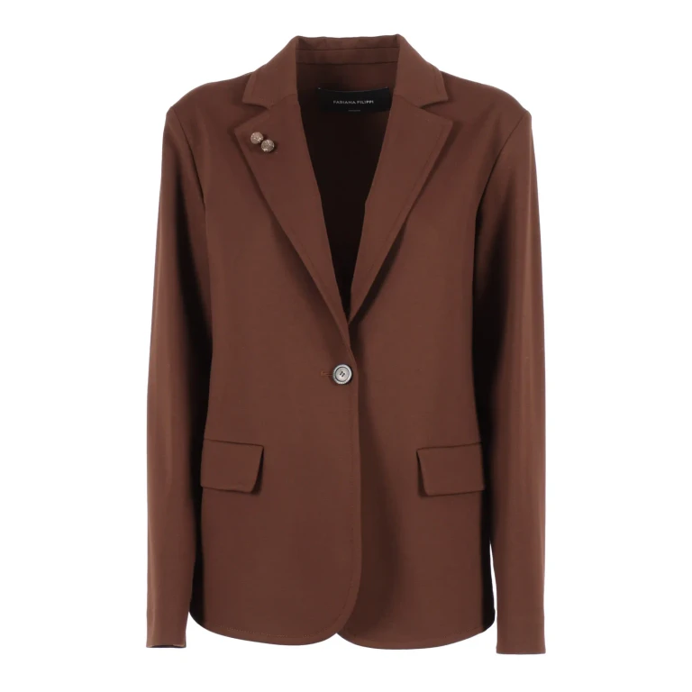 Fabiana Filippi Milano Stitch Single Breasted Jacket,filo Diamante Pins