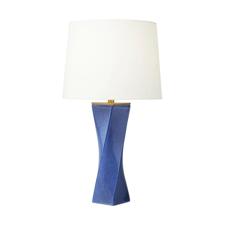 Visual Comfort Studio Lagos Table Lamp in Frosted Blue by Chapman & Myers