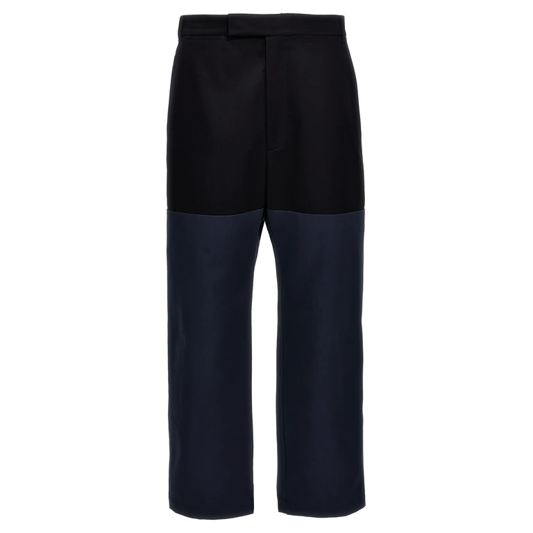 Blue Cotton Casual Pants - Men