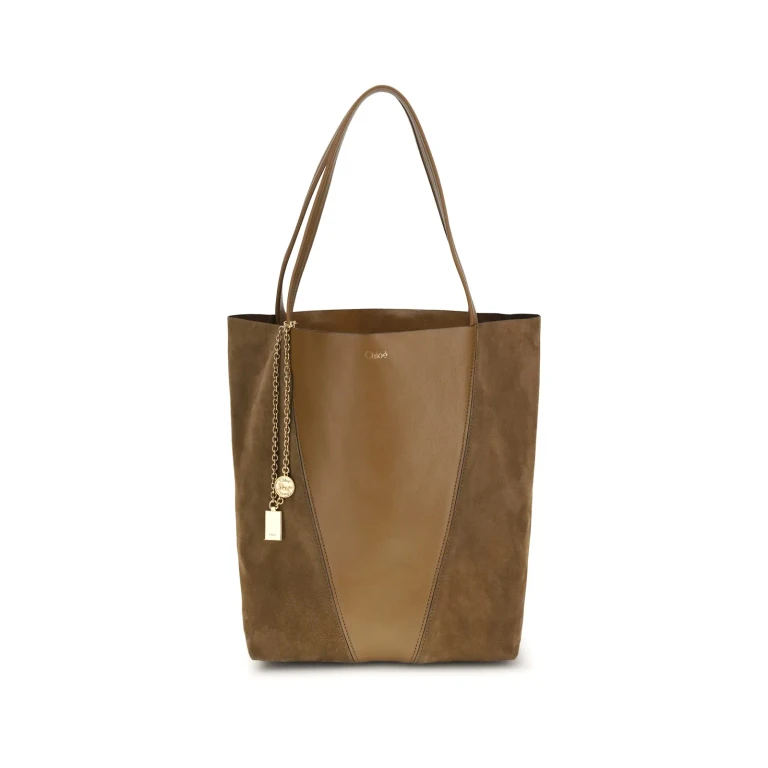 Chloé Brown Leather And Suede Chloã¨ Spin Shopping Bag