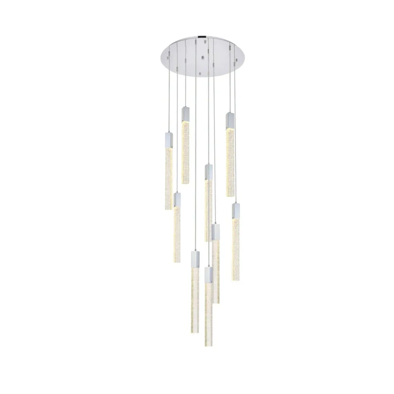 Chrome Nine Light Pendant from the Weston Collection