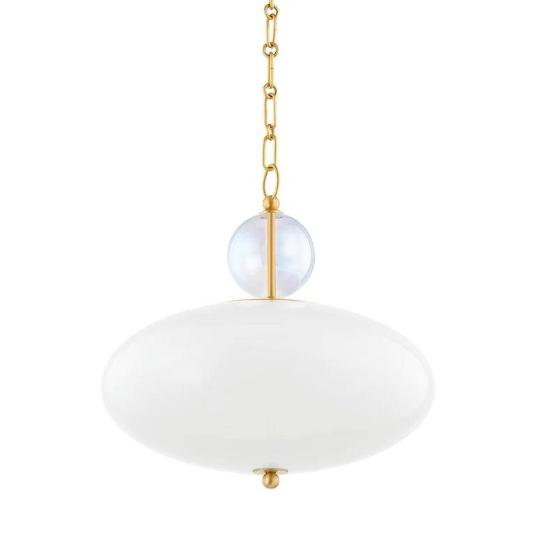 Aged Brass One Light Pendant from the Viviana Collection