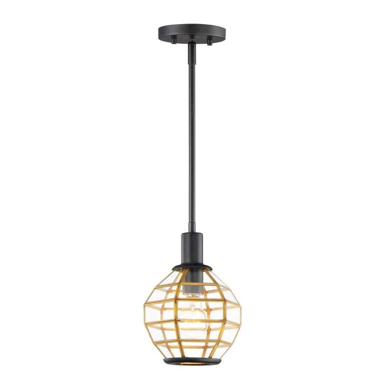 Maxim Heirloom Pendant Light in Black and Burnished Brass - 11541BKBUB