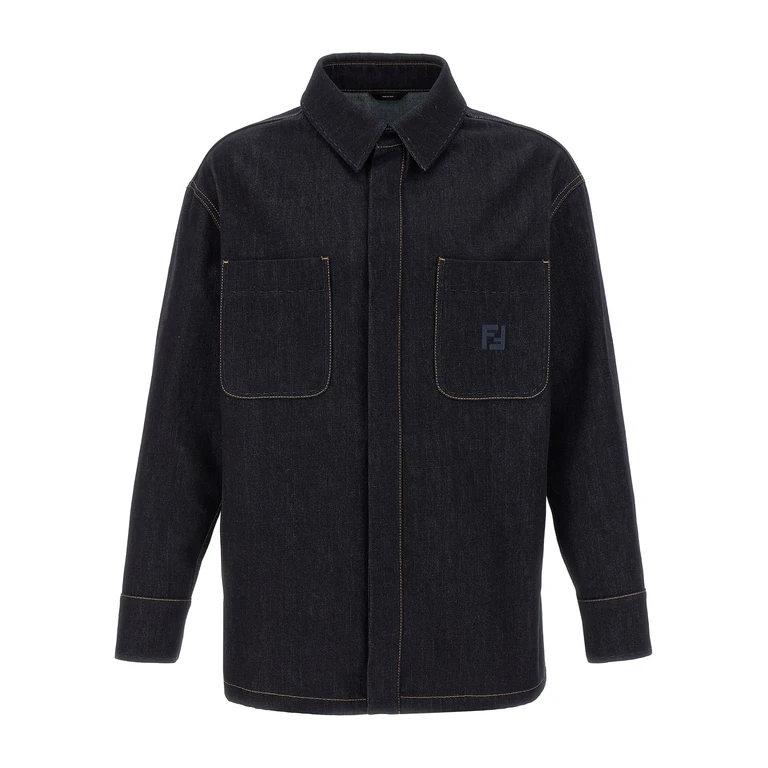 Fendi Blue Cotton Denim Jacket Clothing - Men