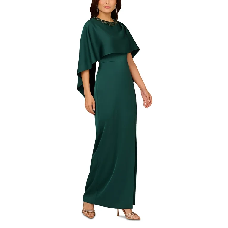 Aidan Mattox Cape Column Dress