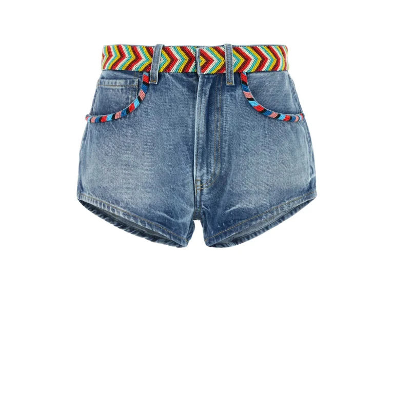 Alanui Denim Memories On The Savannah Shorts