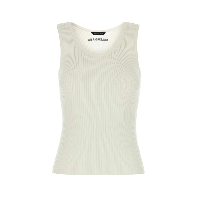 Balenciaga 828090t1737 9000 White Exterior: Wool Nylon Elastane Maglie