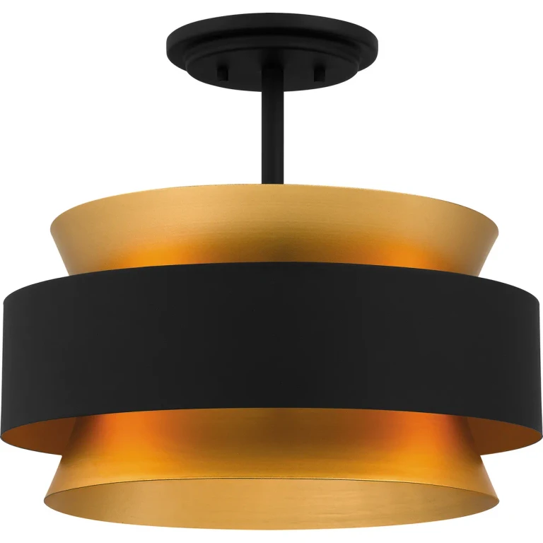 Quoizel Semi-Flush Mount 3-Light Semi-Flush Mount in Earth Black