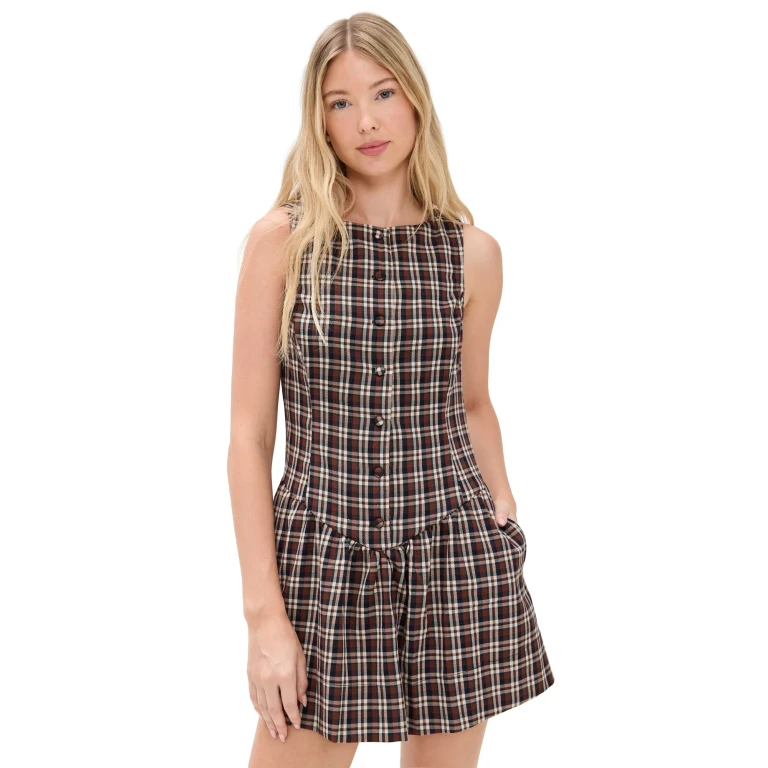Show Me Your Mumu Meester Mini Dress Saddle Plaid L