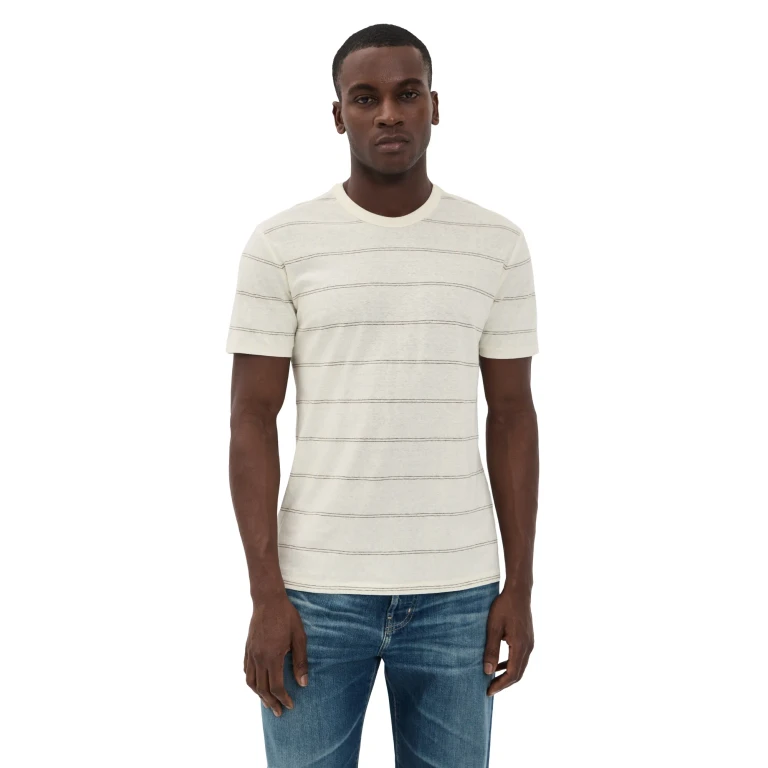 rag & bone Hemp Stripe Classic Tee White L