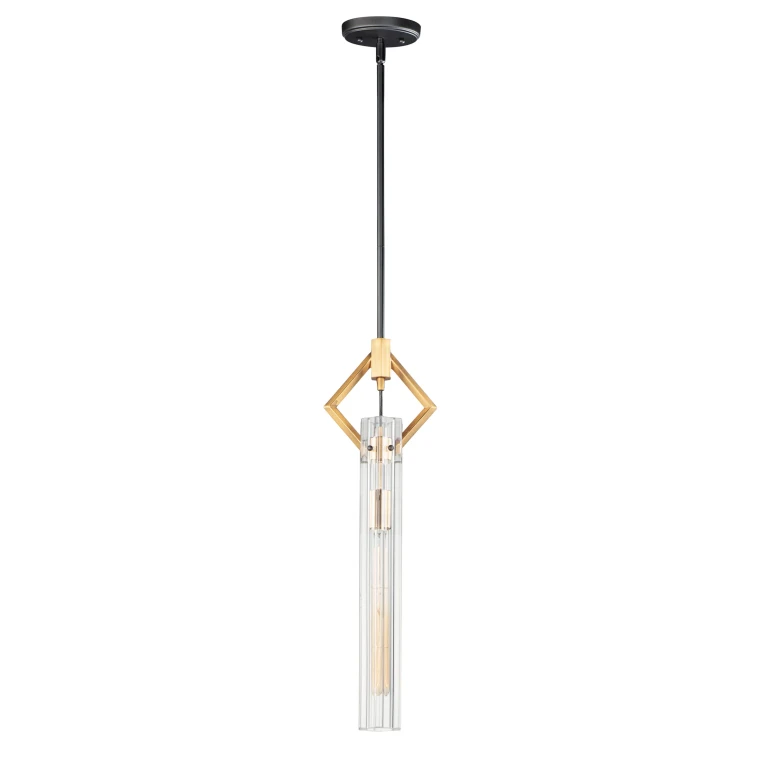 Maxim Flambeau Pendant Light in Black and Antique Brass - 16111CLBKAB