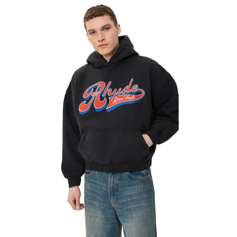 Rhude Rhude Pit Stop Hoodie Vintage Black/Red/Blue L