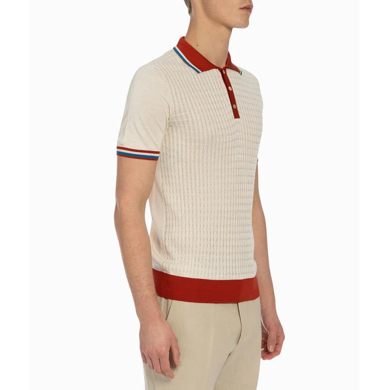 Larusmiani Silk Polo Positano Brown Light Knitwear - Men