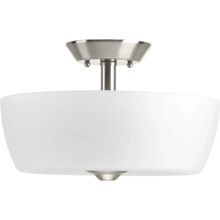 Brushed Nickel Two Light Semi-Flush Mount from the Leap Collection