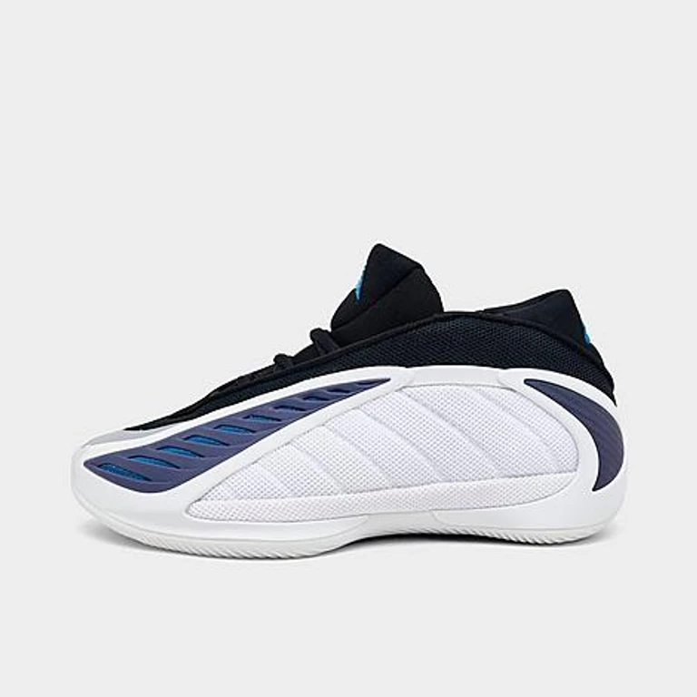 adidas Big Kids Anthony Edwards 2 Low Basketball Shoes in White/Core Black/Dusty Ink Size: 3.5