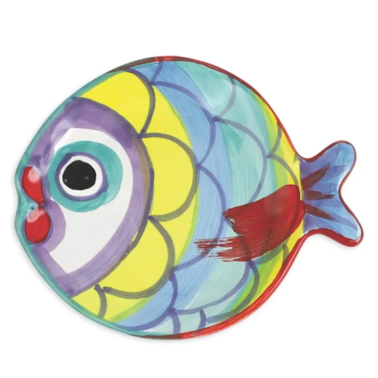 Vietri Pesci Colorati Figural Fish Canape Plate