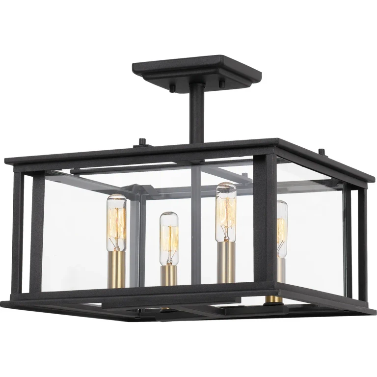 Citadel 4-Light Semi-Flush Mount in Earth Black
