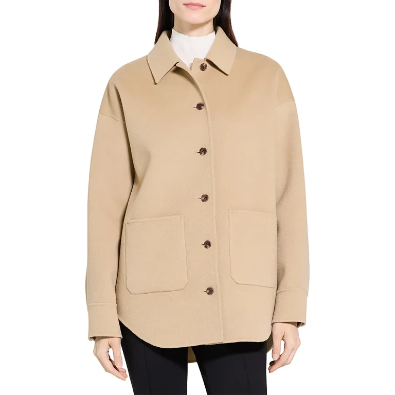 Theory Oversized Wool & Cashmere Shirt Jacket