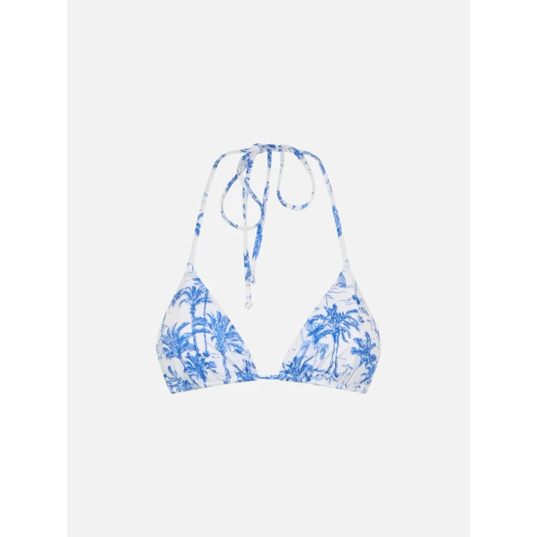 MC2 Saint Barth Leah Toile De Jouy Triangle Bikini Top